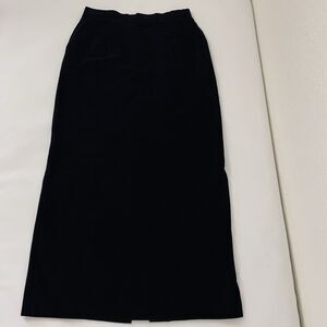 Vintage Velvet Maxi Skirt Black Pleats Pockets Stretch Rodeo Whimsygoth Western